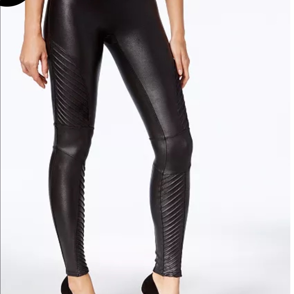 Spanx faux leather moto leggings small